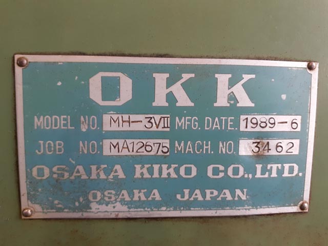 170821 立フライス盤 大阪機工 1989 MH-3VIIの写真7