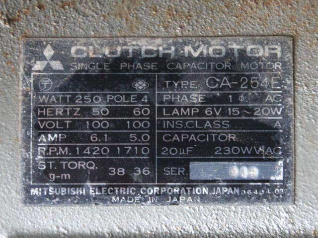172807 クラッチモーター 三菱電機  CA-254Eの写真10