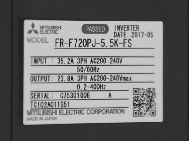 185674 インバーター 三菱電機 2017 FR-F720PJ-5.5K-FSの写真11