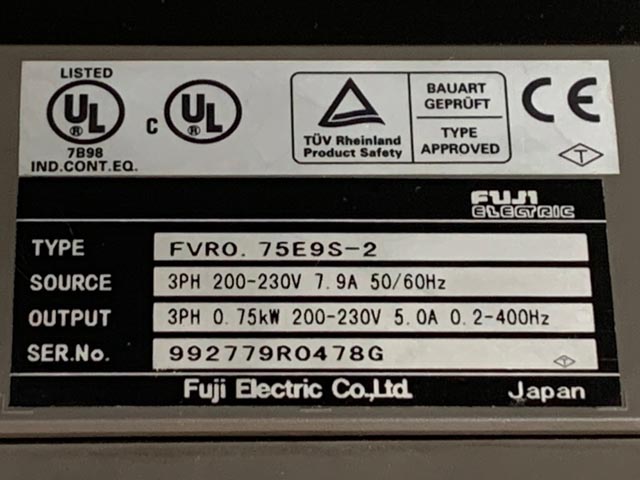 190099 インバーター 富士電機  FVR0.75E9S-2の写真9