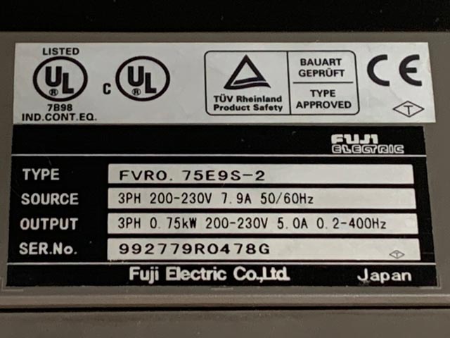 190099 インバーター 富士電機 FVR0.75E9S-2の写真9