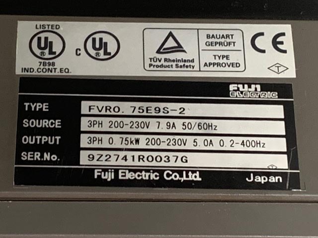 190100 インバーター 富士電機  FVR0.75E9S-2の写真9