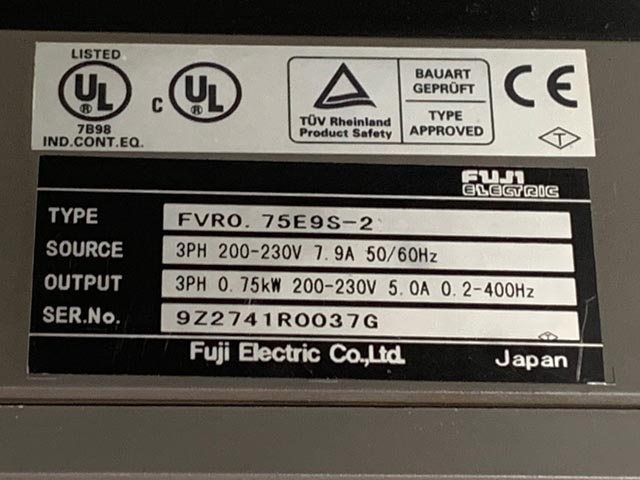 190100 インバーター 富士電機 FVR0.75E9S-2の写真9