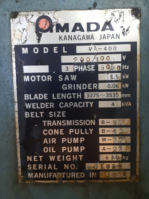 209860 コンターマシン アマダ 1978 VA-400の写真6