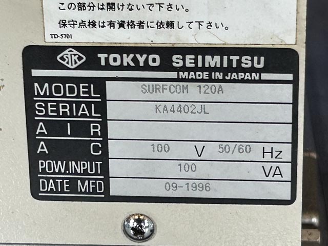 213496 表面粗さ測定機 東京精密 1996 SURFCOM120Aの写真14