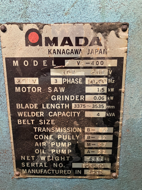 213548 コンターマシン アマダ 1985 VA-400の写真4