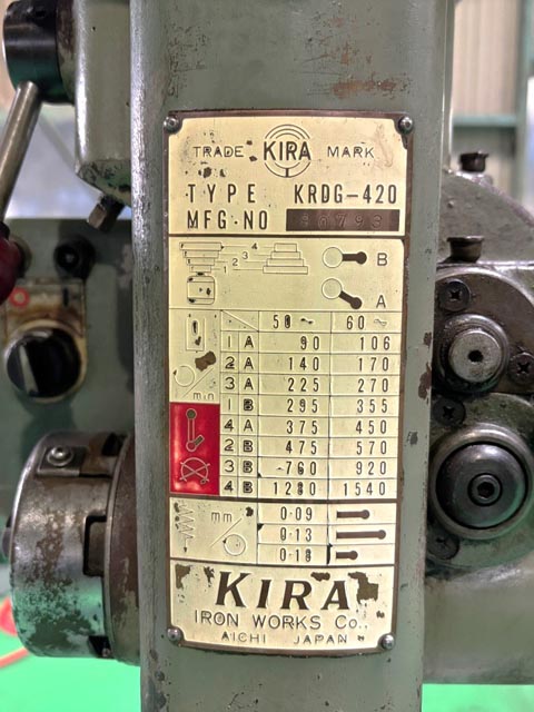 216044 卓上ボール盤 キラ  KRDG-420の写真5