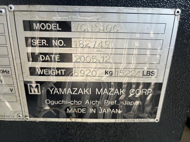 217803 立型マシニングセンタ ヤマザキマザック 2005 VCN510Cの写真4
