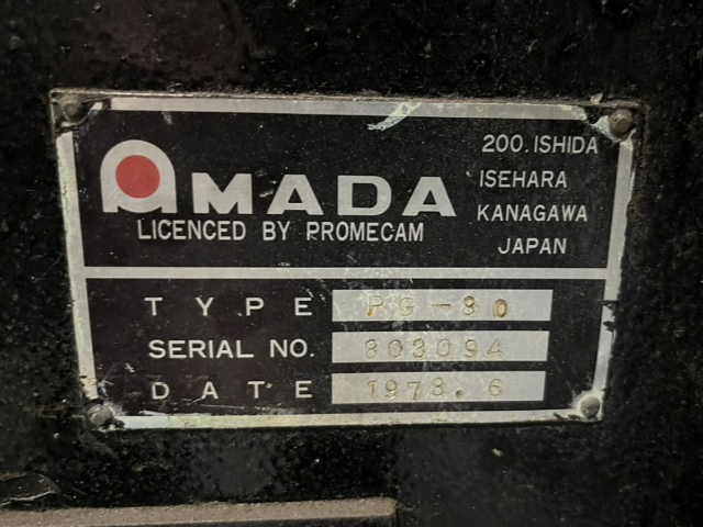 217828 NCプレスブレーキ アマダ 1978 RG-80の写真5