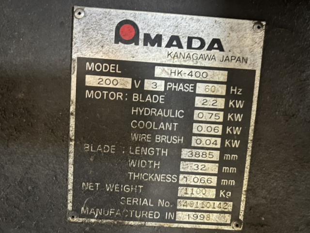 218849 バンドソー アマダ 1998 HK-400の写真9