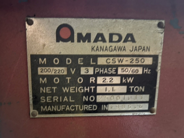 218858 コーナーシャー アマダ 1986 CSW-250の写真6