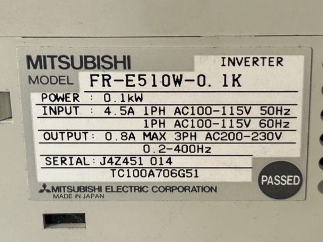 219564 インバーター 三菱電機  FR-E510W-0.1Kの写真7