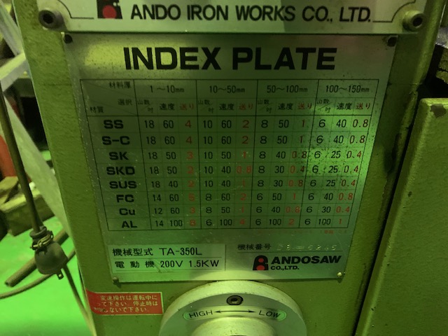 221653 コンターマシン アンドソー  TA-350Lの写真7